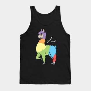 LGBTQ Llama Alpaca Rainbow Love Gay Pride Tank Top